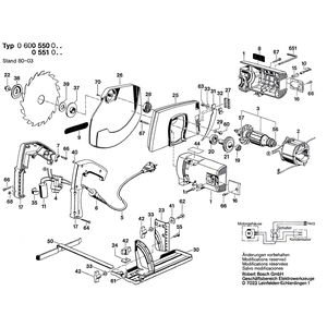 Запчасти для ручной циркулярной пилы Bosch 220 V 0600551003
