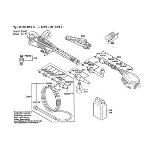 Запчасти для очистителя высокого давления Bosch AHR 700 230 V 0600812003, деталировка 3