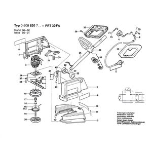 Запчасти для газонного триммера Bosch PRT 30 FA 230 V 0600820703, деталировка 1
