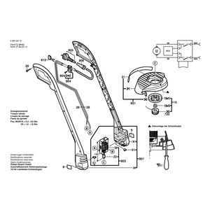 Запчасти для триммера для травы Bosch ART 23 230 V 0600821803, деталировка 1