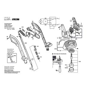Запчасти для триммера для травы Bosch ART 25 F 230 V 0600822103, деталировка 1