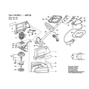 Запчасти для триммера для травы Bosch ART 30 230 V 0600823003, деталировка 1