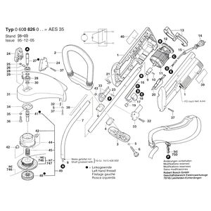 Запчасти для моторной косы Bosch AES 35 230 V 0600826003, деталировка 1