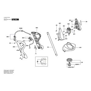 Запчасти для триммера для травы Bosch ART 23 G 230 V 06008275A3, деталировка 1