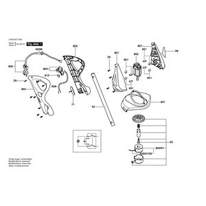 Запчасти для триммера для травы Bosch ART 23 GF 230 V 06008276A3, деталировка 1