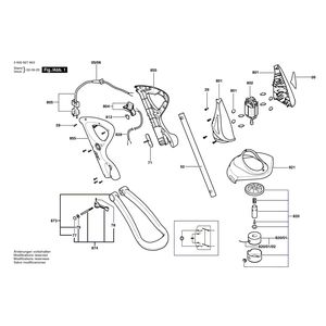 Запчасти для триммера для травы Bosch ART 23 GFS 230 V 0600827803, деталировка 1