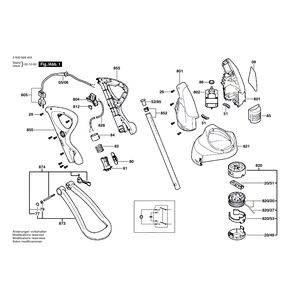 Запчасти для триммера для травы Bosch ART 25 GSAV 230 V 0600828403