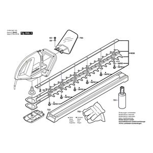 Запчасти для кустореза Bosch AHS 600 230 V 0600840103, деталировка 2