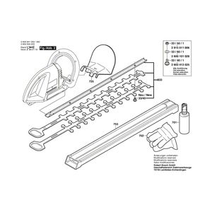 Запчасти для кустореза Bosch AHS 40 230 V 0600841303, деталировка 2