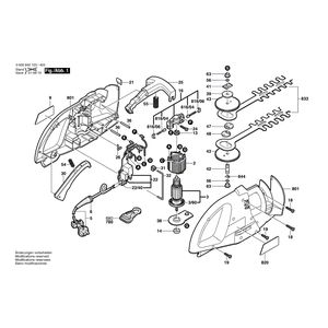 Запчасти для кустореза Bosch AHS 4 230 V 0600842103, деталировка 1