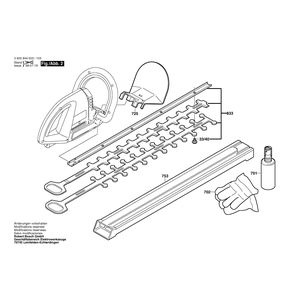 Запчасти для кустореза Bosch AHS 60 230 V 0600844003, деталировка 2