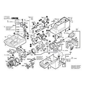 Запчасти для измельчителя садового Bosch AXT 2000 230 V 0600850203, деталировка 1