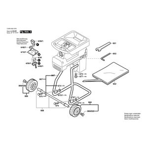 Запчасти для измельчителя садового Bosch AXT 2000 230 V 0600850203, деталировка 2