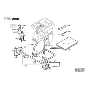 Запчасти для измельчителя садового Bosch AXT 2200 230 V 0600850403, деталировка 2