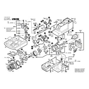 Запчасти для измельчителя садового Bosch AXT 2300 230 V 0600850903, деталировка 1