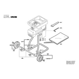 Запчасти для измельчителя садового Bosch AXT 2300 230 V 0600850903, деталировка 2