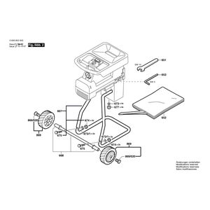 Запчасти для измельчителя садового Bosch AXT 2200 HP 230 V 0600852003, деталировка 2