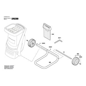 Запчасти для измельчителя садового Bosch AXT Rapid 200 230 V 0600853180, деталировка 2