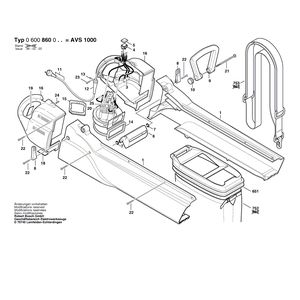 Запчасти для садового пылесоса Bosch AVS 1000 230 V 0600860003