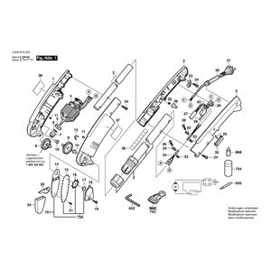 Запчасти для сучкореза Bosch ASG 52 230 V 0600870003, деталировка 1