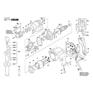 Запчасти для дрели Bosch GBM 13 HRE 230 V 0601049603, деталировка 1