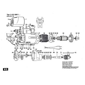 Запчасти для дрели Bosch 24 V 0601109000, деталировка 1