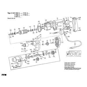 Запчасти для дрели Bosch 220 V 0601110003, деталировка 1