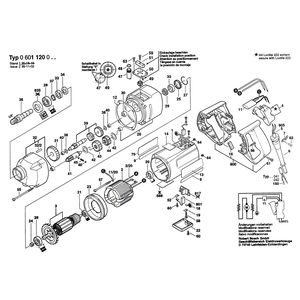 Запчасти для дрели Bosch 230 V 0601120003, деталировка 1