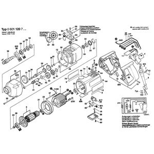Запчасти для дрели Bosch 230 V 0601120703, деталировка 1