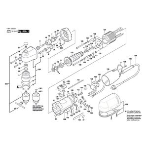 Запчасти для угловаой дрели Bosch GWB 10 230 V 0601132003, деталировка 1