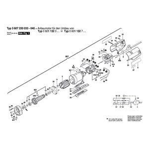 Запчасти для угловаой дрели Bosch GWB 10 230 V 0601132003, деталировка 2