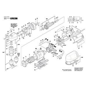 Запчасти для угловаой дрели Bosch GWB 10 RE 230 V 0601132703, деталировка 1