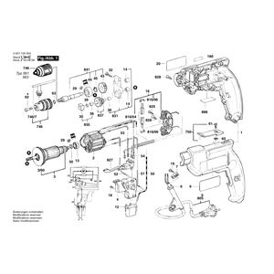Запчасти для дрели Bosch GBM 10 RE 230 V 0601135561, деталировка 1