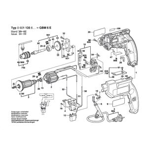 Запчасти для дрели Bosch GBM 6 E 230 V 0601135603, деталировка 1