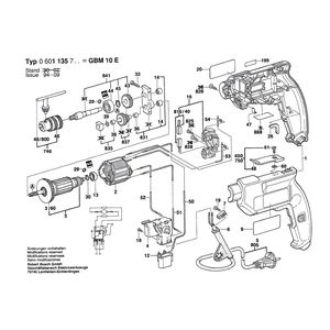 Запчасти для дрели Bosch GBM 10 E 230 V 0601135703, деталировка 1