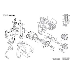 Запчасти для дрели Bosch GBM 450 RE 230 V 0601144565, деталировка 1