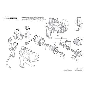 Запчасти для дрели Bosch GBM 6 230 V 0601145065, деталировка 1