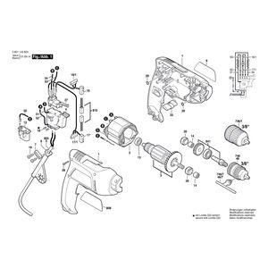 Запчасти для дрели Bosch GBM 6 RE 230 V 0601145665, деталировка 1