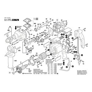 Запчасти для ударной дрели Bosch GSB 22-2 RE 230 V 0601146403, деталировка 1