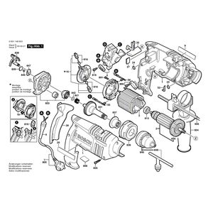 Запчасти для ударной дрели Bosch GSB 16 RE 230 V 0601148603, деталировка 1