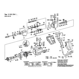 Запчасти для дрели Bosch 220 V 0601174103, деталировка 1