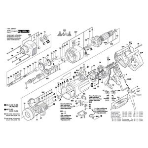 Запчасти для дрели алмазного сверления Bosch GDB 1600 WE 230 V 0601189603, деталировка 1