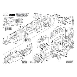 Запчасти для дрели алмазного сверления Bosch GDB 2200 WE 230 V 060118A703, деталировка 1