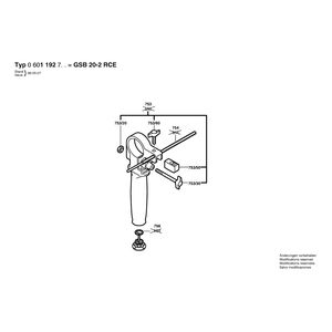 Запчасти для ударной дрели Bosch GSB 20-2 RCE 230 V 0601192703, деталировка 2