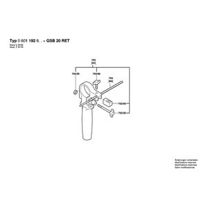 Запчасти для ударной дрели Bosch GSB 20-2 RET 230 V 0601192880, деталировка 2