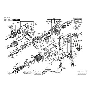 Запчасти для ударной дрели Bosch GSB 20-2 RE 230 V 0601194775, деталировка 1