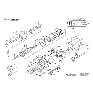 Запчасти для прямой шлифовальной машины Bosch GGS 27 C 230 V 0601210703, деталировка 1