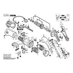 Запчасти для электрощетки Bosch GEB 1000 CE 230 V 0601213703, деталировка 1