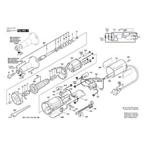 Запчасти для прямой шлифовальной машины Bosch GGS 27 LC 230 V 0601215703, деталировка 1