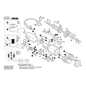 Запчасти для эксцентриковой шлифмашины Bosch GEX 150 TURBO 230 V 0601250703, деталировка 1